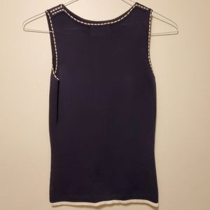 Beautiful dark blue and white top by Tristan and Iseut.